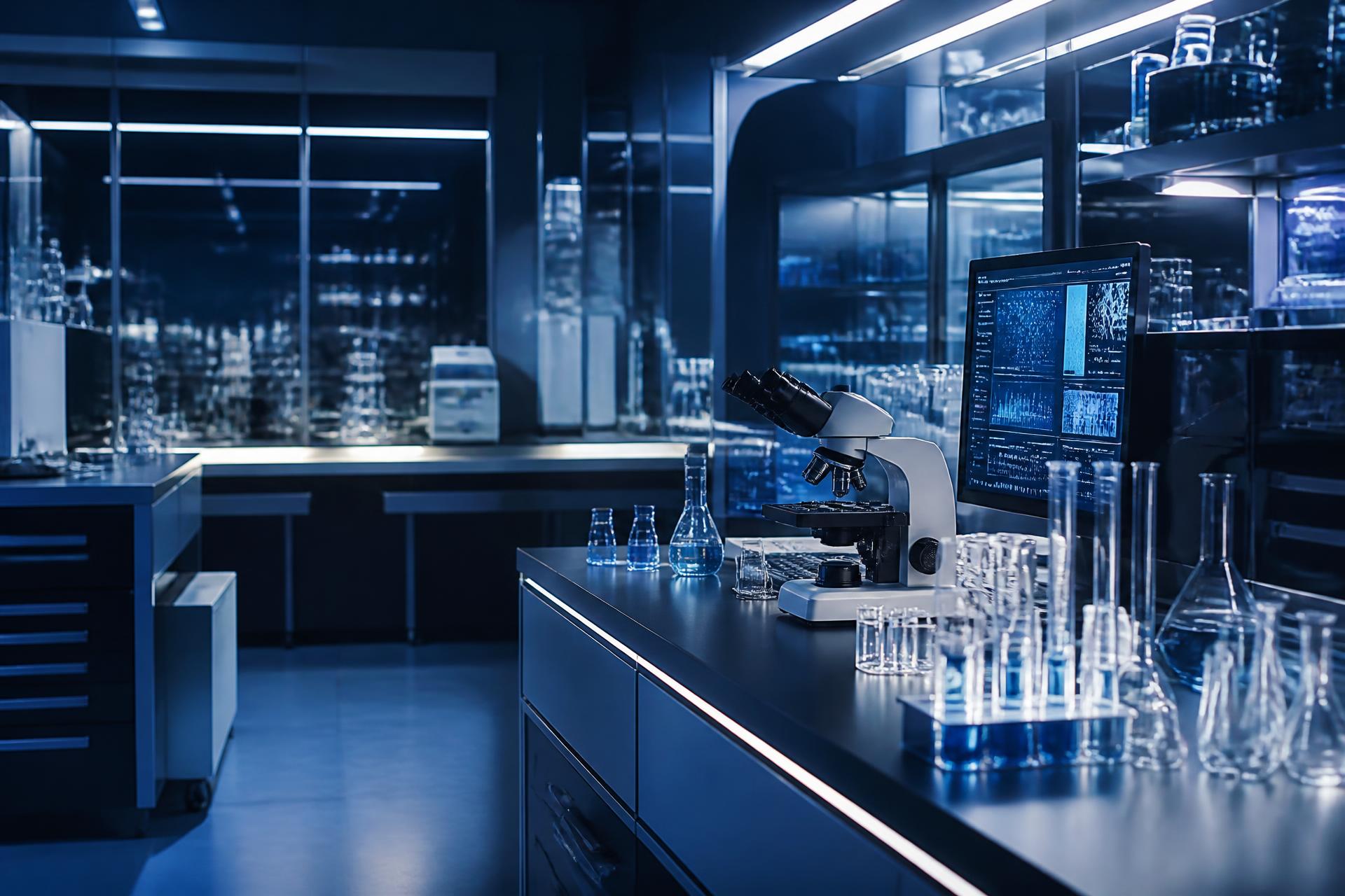 Laboratório moderno com instrumentação analítica